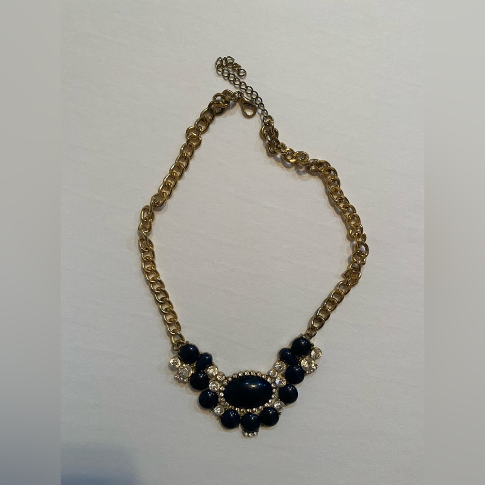 Navy statement piece necklace